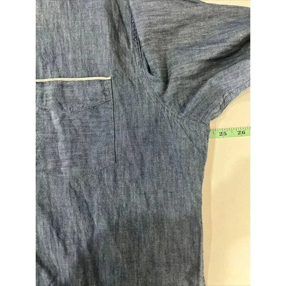 Banana Republic Mens XL Slim Fit Chambray Button Down Shirt Preppy Western City - Picture 4 of 7